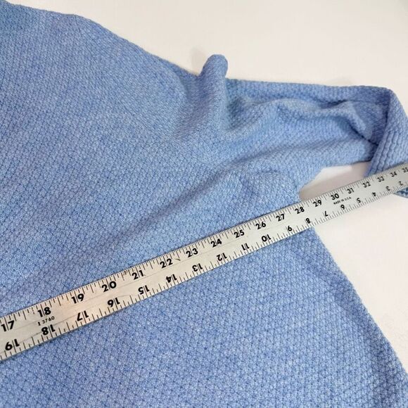 Lands End Cardigan Sweater Womens 3X Blue V Neck Button Up Cotton Pockets - Picture 3 of 9